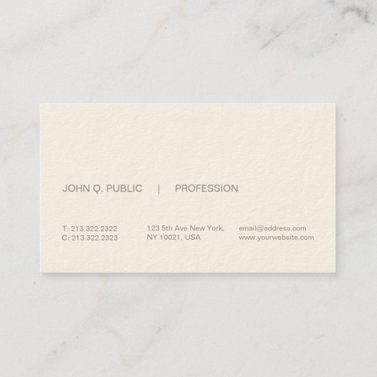 Moderne berufliche elegante einfache visitenkarte (Rückseite)