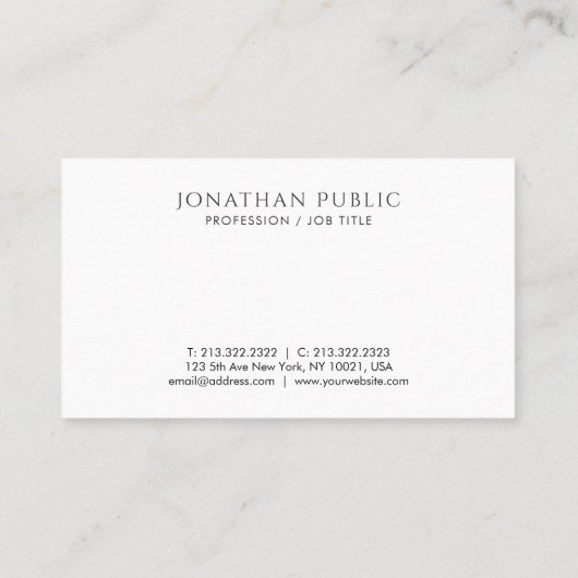 Moderne Berufliche Elegante einfache Vorlage Visitenkarte (Rückseite)
