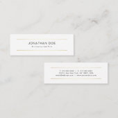 Moderne berufliche elegante glatte schlichte mini visitenkarte (Vorne/Hinten)