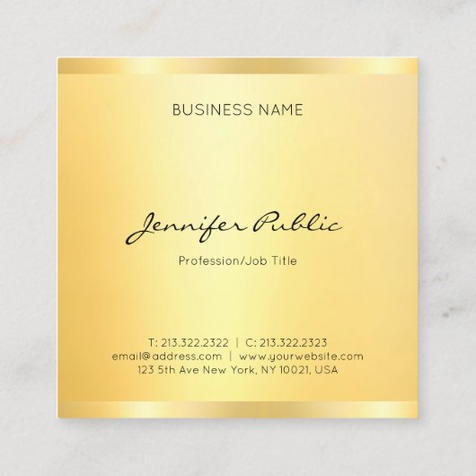 Moderne Berufliche Elegante Imitate Minimalistisch Quadratische Visitenkarte (Rückseite)