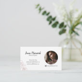 Moderne Berufliche Elegante Rosa Blume Visitenkarte (Stehend Vorderseite)