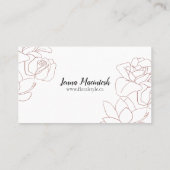 Moderne Berufliche Elegante Rosa Blume Visitenkarte (Rückseite)