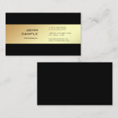 Moderne Berufliche Elegante Schlichte Gold Schwarz Visitenkarte (Vorne/Hinten)