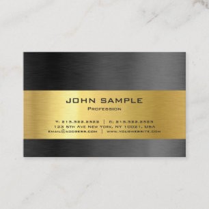 Moderne Berufliche Elegante Schwarz-Gold-Glanz Visitenkarte