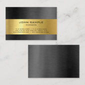 Moderne Berufliche Elegante Schwarz-Gold-Glanz Visitenkarte (Vorne/Hinten)