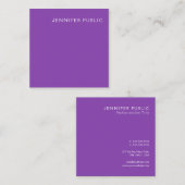 Moderne, Berufliche, elegante Violet-Vorlage Trend Quadratische Visitenkarte (Vorne/Hinten)