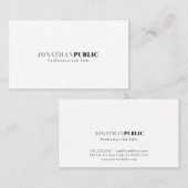 Moderne Berufliche Elegante Weiß Grau sauber Schli Visitenkarte (Vorne/Hinten)