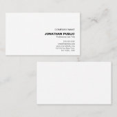 Moderne Berufliche Elegante Weiß Visitenkarte (Vorne/Hinten)
