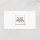 Moderne Berufliche Elegante Weißer Golden Chic Ein Visitenkarte (Rückseite)