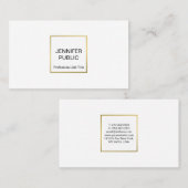 Moderne Berufliche Elegante Weißer Golden Chic Ein Visitenkarte (Vorne/Hinten)