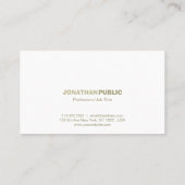 Moderne Berufliche Elegante Weißes Gold Saubere Sc Visitenkarte (Rückseite)