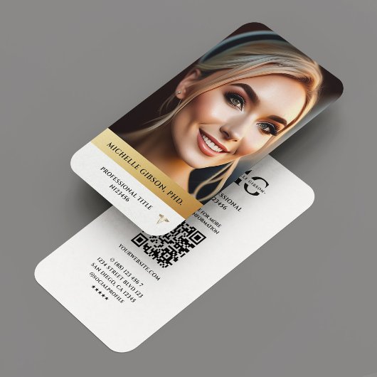 Moderne Berufliche, elegante White-Gold-Linie Visitenkarte