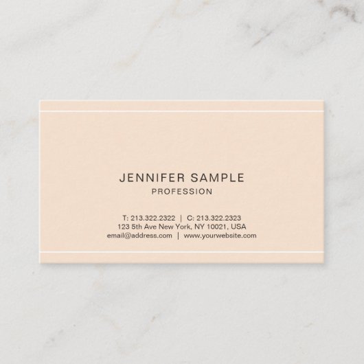 Moderne Berufliche Eleganz Einfach Schlicht Visitenkarte (Vorderseite)