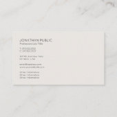 Moderne Berufliche Eleganz Einfach Schlicht Visitenkarte (Rückseite)