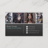 Moderne Berufliche Fantasy Artwork Visitenkarte (Rückseite)