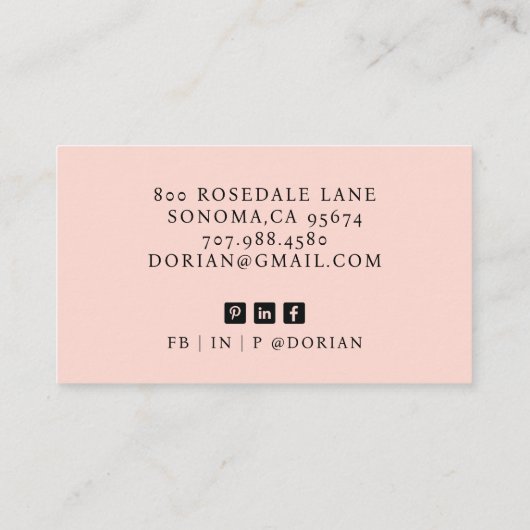 Moderne Berufliche Foto-Visitenkarte Visitenkarte (Rückseite)