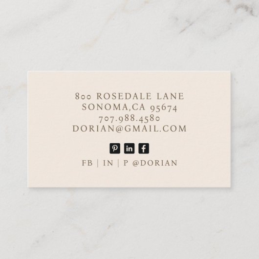 Moderne Berufliche Foto-Visitenkarte Visitenkarte (Rückseite)