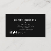 moderne berufliche | Fotograf-Geschäftskarte Visitenkarte (Rückseite)