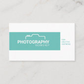 Moderne Berufliche Fotografie in Blau und Weiß Visitenkarte (Vorderseite)