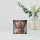 Moderne Berufliche Fotografie Quadratische Visitenkarte (Stehend Vorderseite)