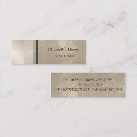 Moderne Berufliche Geometrie, gestreift Mini Visitenkarte (Vorne/Hinten)