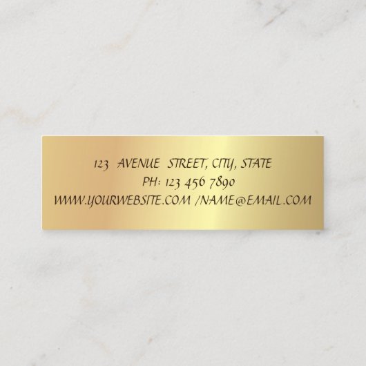 Moderne Berufliche Geometrie, Streifen, Gold Mini Visitenkarte (Rückseite)