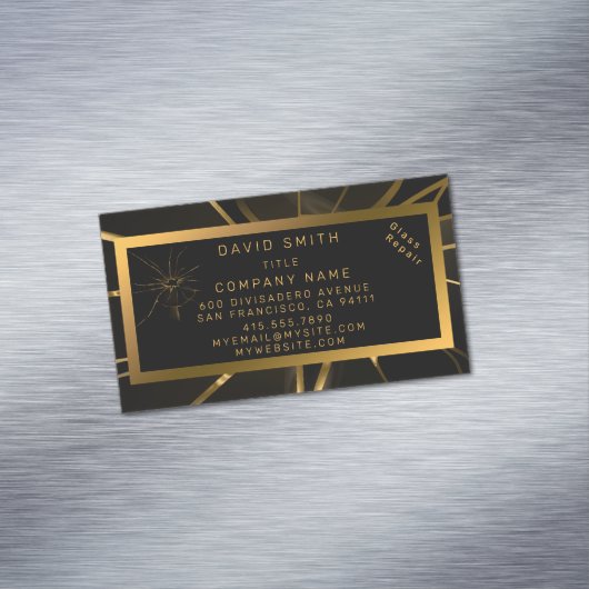 Moderne Berufliche Glasreparatur Magnetische Visitenkarte (Beispiel)