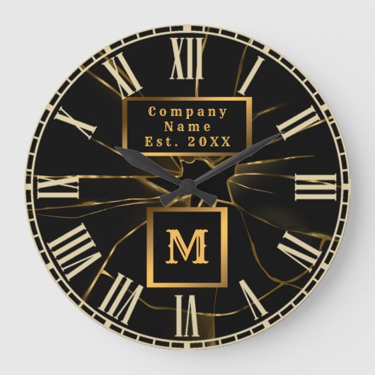 Moderne Berufliche Glasreparatur Mit Monogramm Große Wanduhr (Vorderseite)