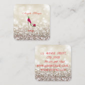 Moderne Berufliche Glitterie Bokeh ,Blume Heels Quadratische Visitenkarte (Vorne/Hinten)