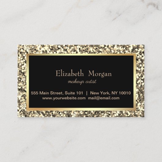 Moderne Berufliche Glitzer Frame Loyalty Card Treuekarte (Rückseite)