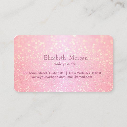 Moderne Berufliche Glitzer Makeup Treuekarte (Rückseite)