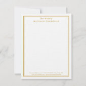 Moderne Berufliche Gold Business Note Card Mitteilungskarte (Vorderseite)