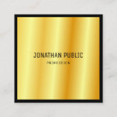 Moderne Berufliche Gold Elegante Vorlage Quadratische Visitenkarte (Vorderseite)