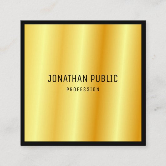 Moderne Berufliche Gold Elegante Vorlage Quadratische Visitenkarte (Vorderseite)