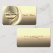 Moderne Berufliche,goldene,Abstrakte,Lippen Visitenkarte (Vorne/Hinten)