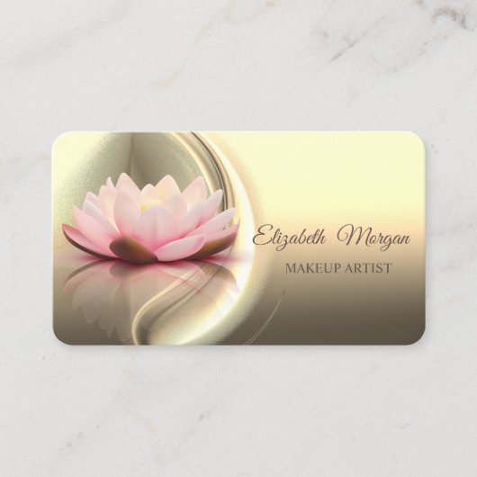 Moderne Berufliche,goldene,Abstrakte,Lotus Visitenkarte (Vorderseite)