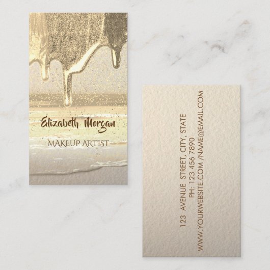 Moderne Berufliche, goldene Konfetti, Tropfen Visitenkarte (Vorne/Hinten)