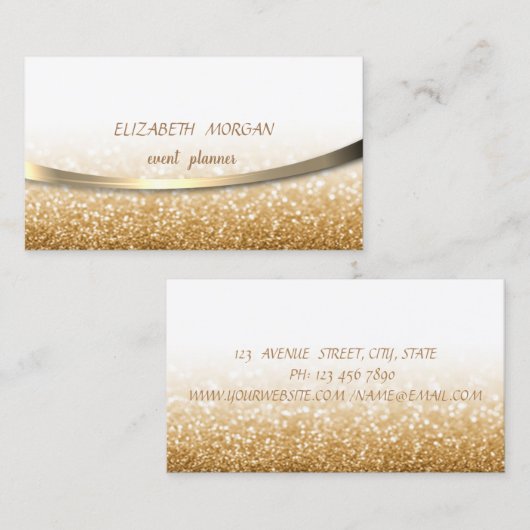 Moderne Berufliche Goldglitterie, Bokeh Visitenkarte (Vorne/Hinten)