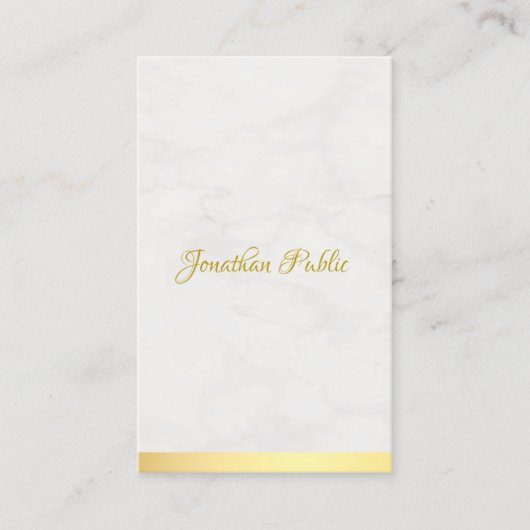 Moderne Berufliche Goldmarbild Handschrift Name Visitenkarte (Vorderseite)
