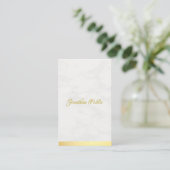 Moderne Berufliche Goldmarbild Handschrift Name Visitenkarte (Stehend Vorderseite)