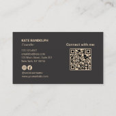 Moderne Berufliche Goldtextur Stilvoll Visitenkarte (Rückseite)