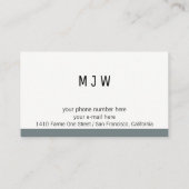 moderne berufliche Graustreifen- und Initialmuster Visitenkarte (Rückseite)