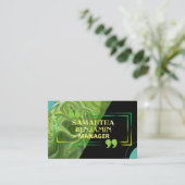 Moderne Berufliche Green Trendy Business Card Visitenkarte (Stehend Vorderseite)