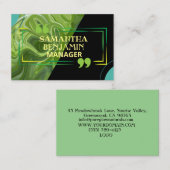 Moderne Berufliche Green Trendy Business Card Visitenkarte (Vorne/Hinten)