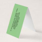 Moderne Berufliche Green Trendy Business Card Visitenkarten (Rückseite)