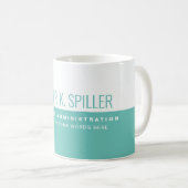 Moderne Berufliche halb Aquamarine Halbweiß Kaffeetasse (VorderseiteRechts)