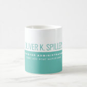 Moderne Berufliche halb Aquamarine Halbweiß Kaffeetasse (Mittel)