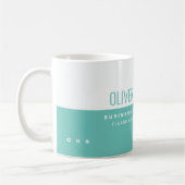 Moderne Berufliche halb Aquamarine Halbweiß Kaffeetasse (Links)