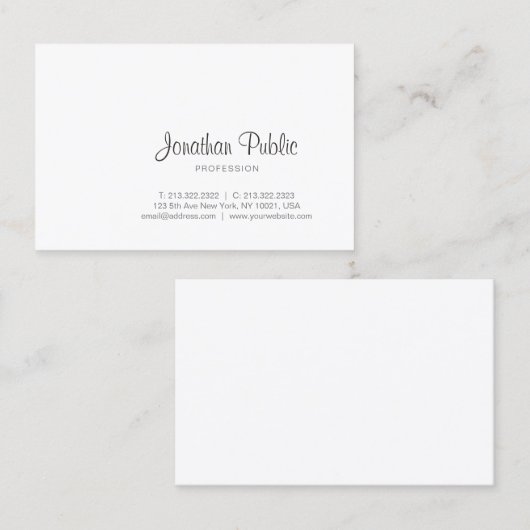 Moderne Berufliche handgeschriebene Skripte Elegan Visitenkarte (Vorne/Hinten)
