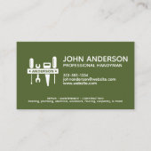 Moderne Berufliche Handyman Services Green Visitenkarte (Vorderseite)